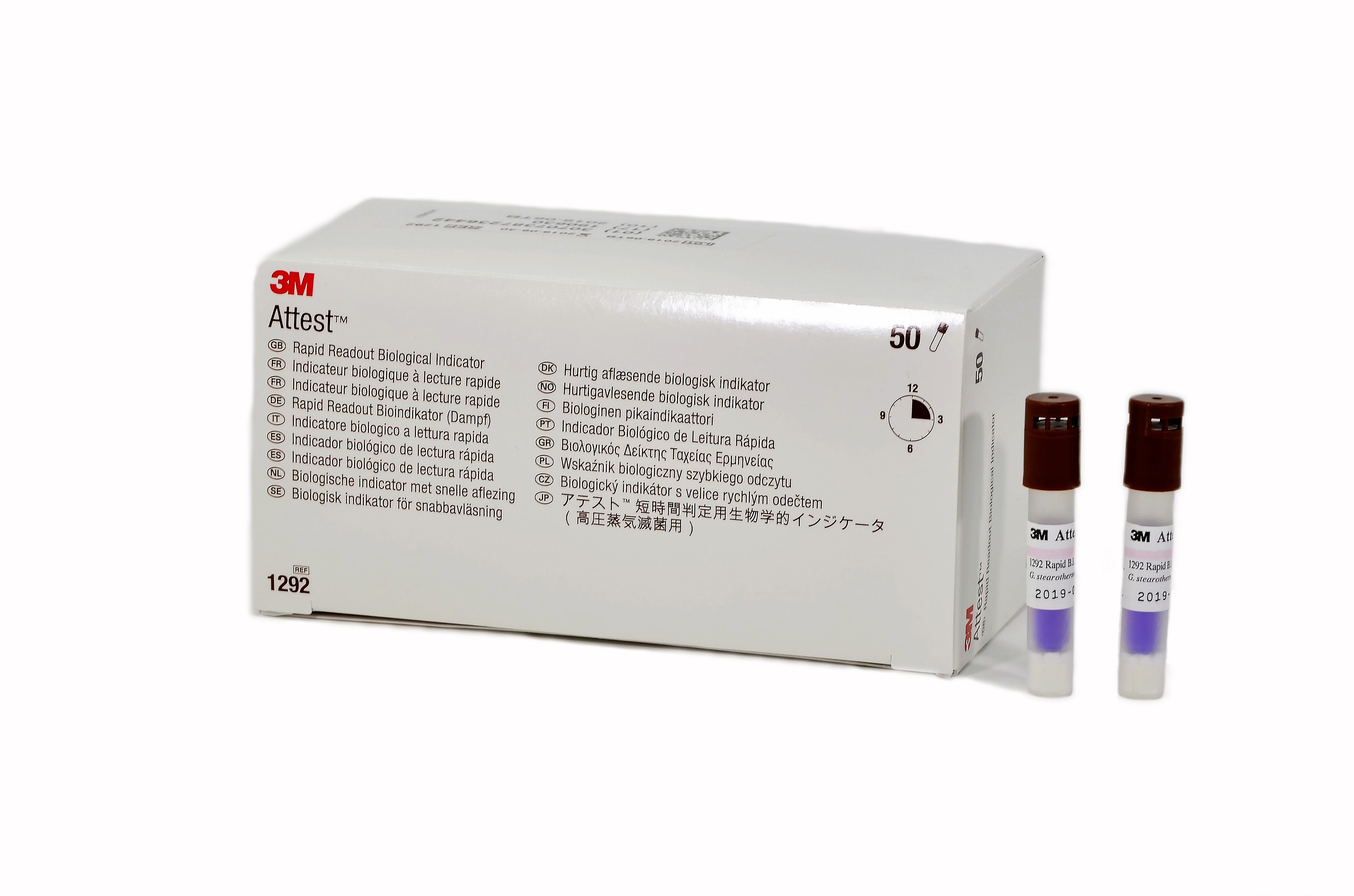 3M ESPE 1292 Attest Rapid Readout Steam Biological Indicators Brown 50/Pk EXP May 2023 3M ESPE 1292 Attest Rapid Readout Steam Biological Indicators Brown 50/Pk EXP May 2023